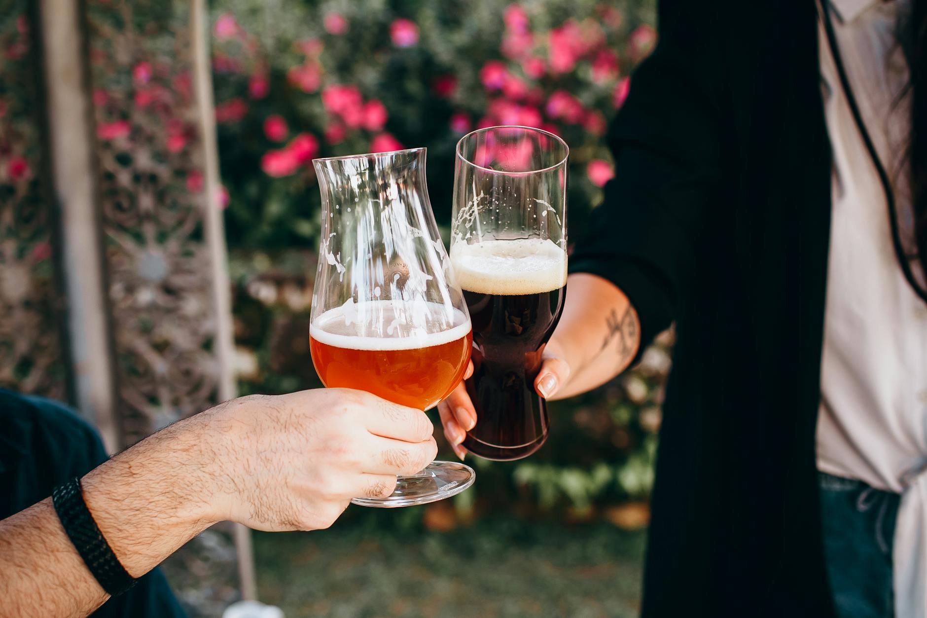 Outdoor beer garden at a Dublin pub