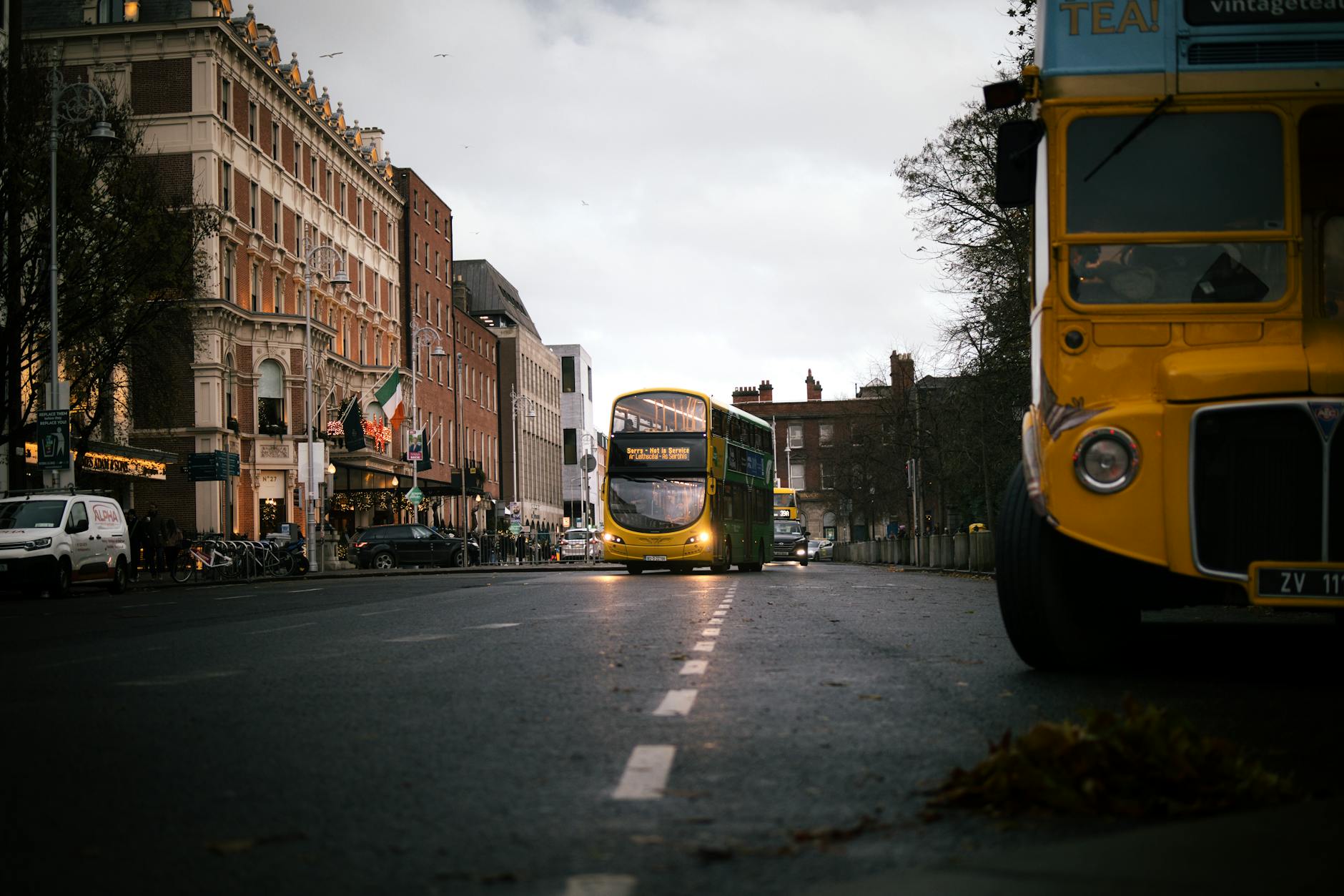 Dublin Bus double-decker on a city street