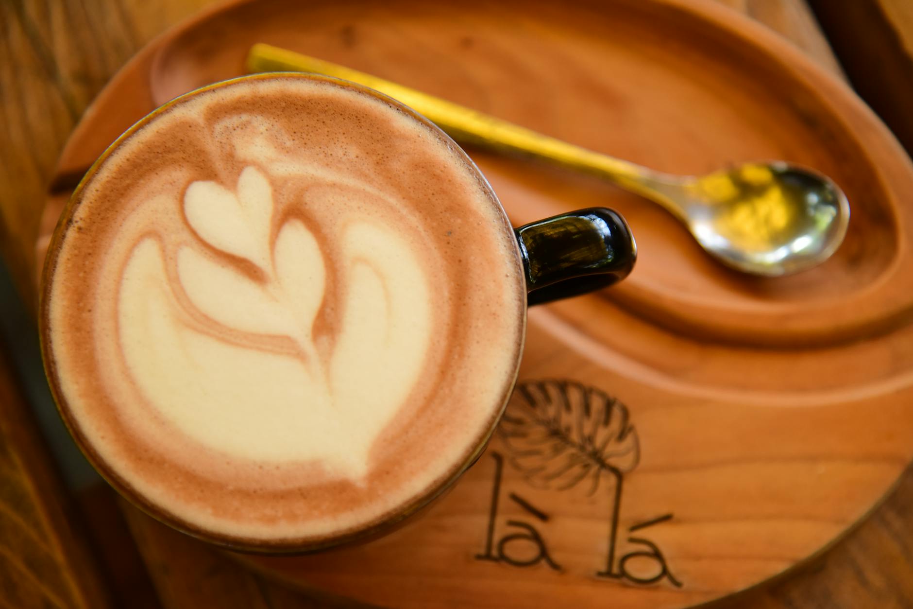 Specialty coffee with latte art in a Dublin cafe