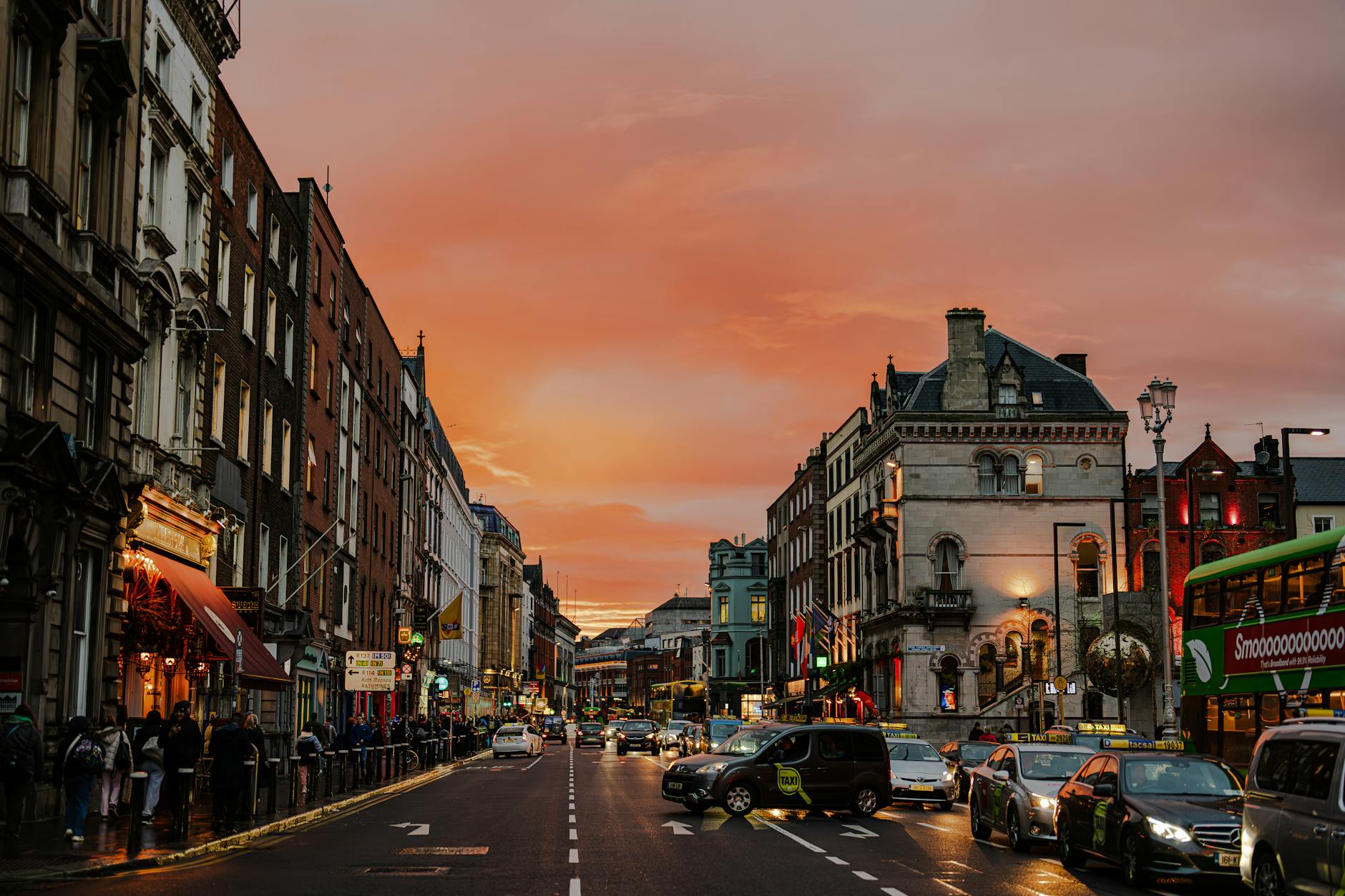 Dublin skyline at sunset