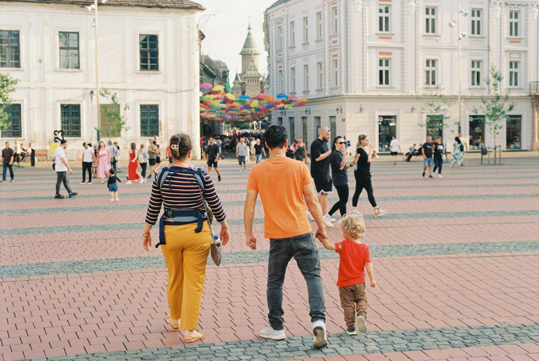 Family exploring Dublin on holiday