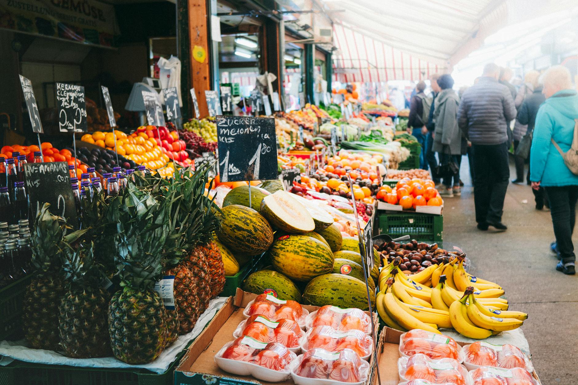 Dublin food market with fresh local produce and artisan foods