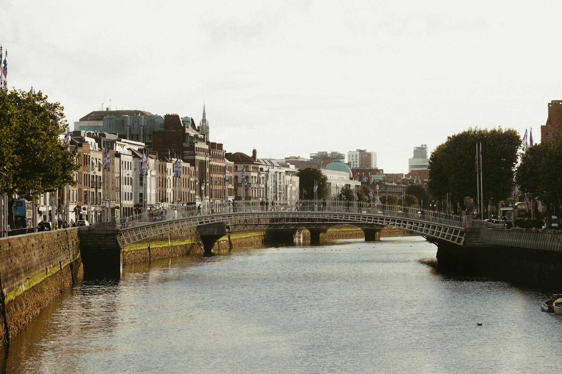 Ha'penny Bridge over the River Liffey in Dublin