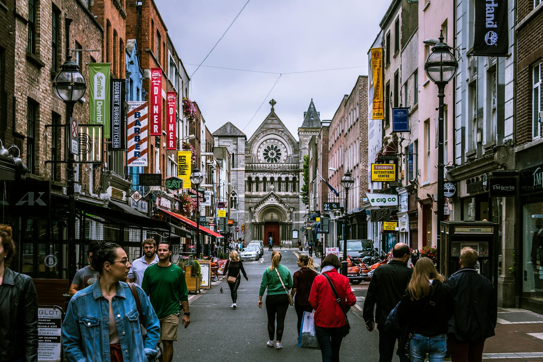 Tourists walking safely through Dublin streets