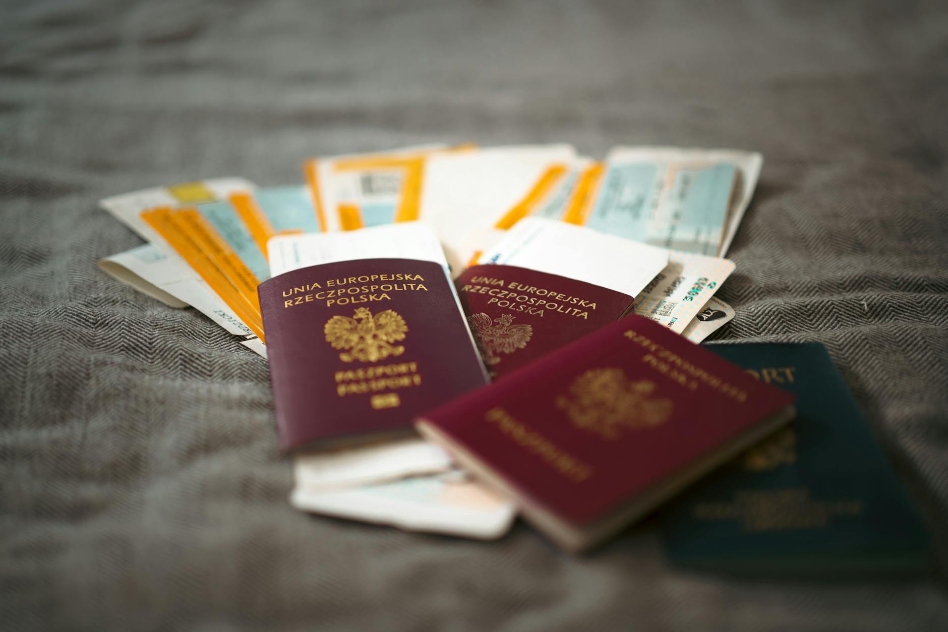 Travel documents passport and boarding pass