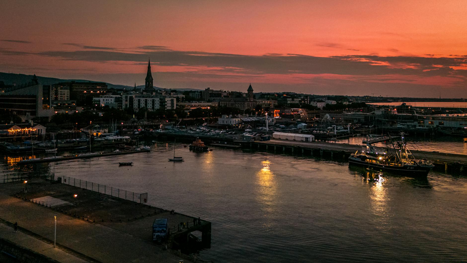 The Victorian pier at Dun Laoghaire harbour south of Dublin