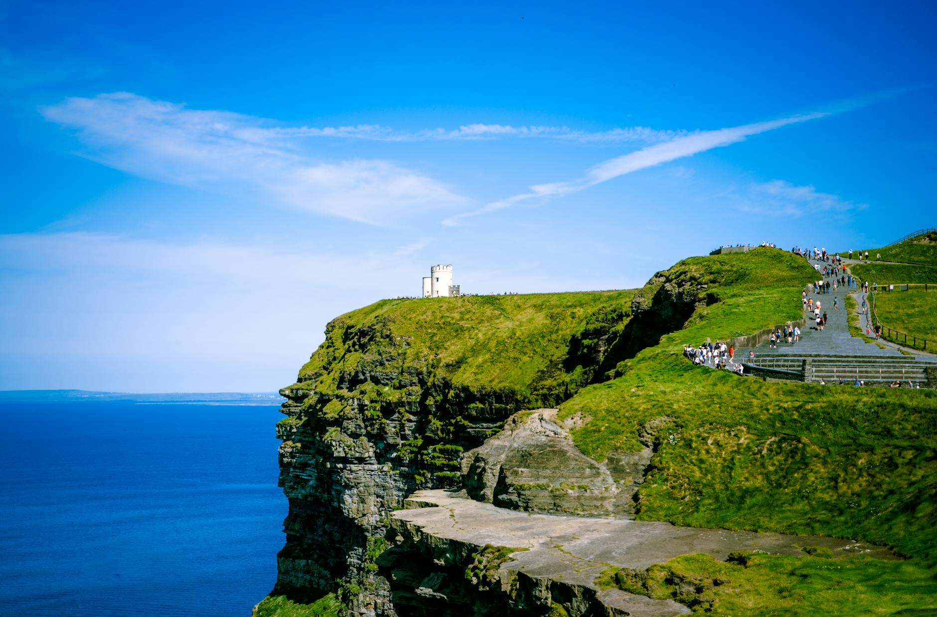 Family day trip Ireland coastal cliffs