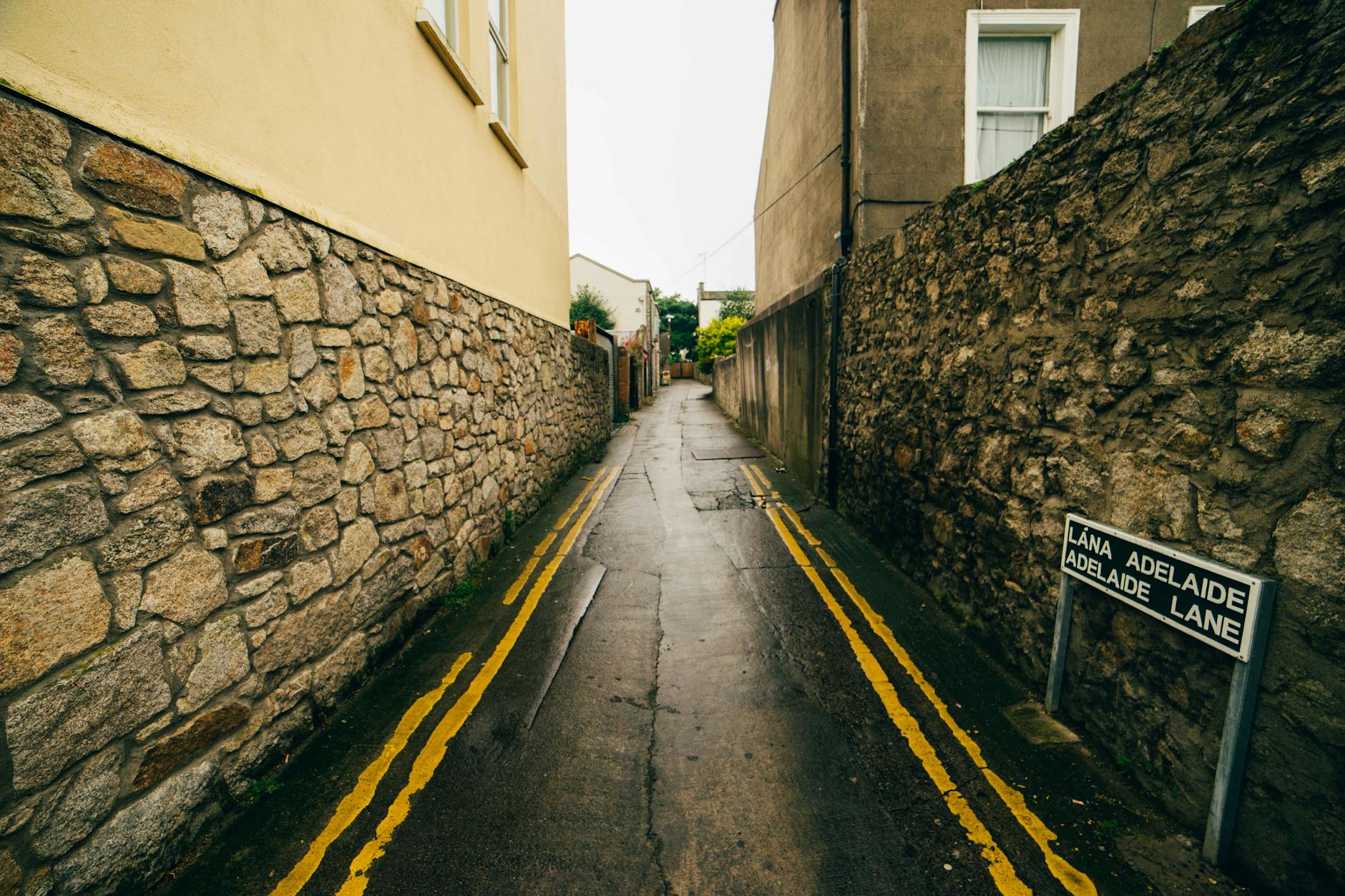 Quiet Dublin street in low season