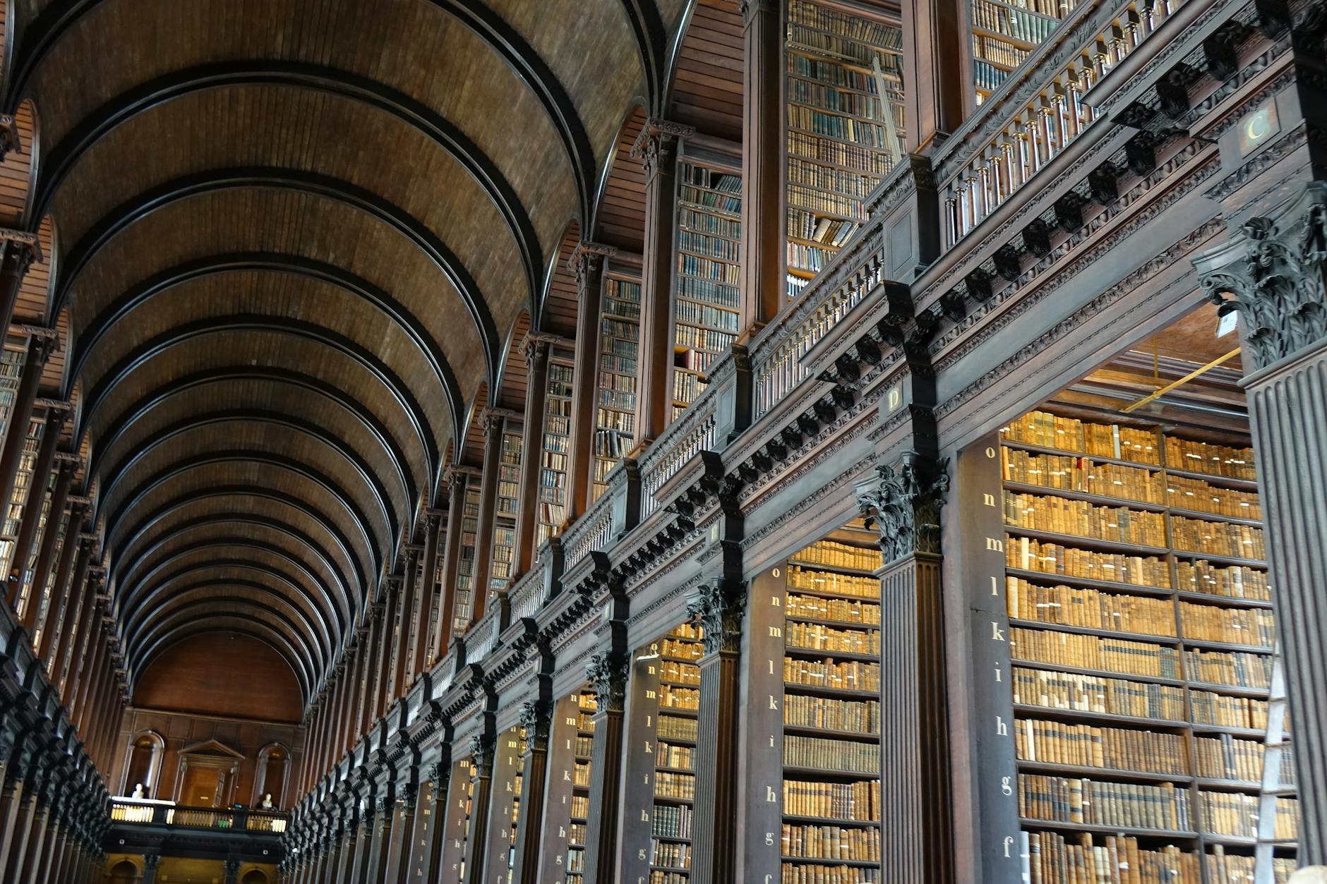 Trinity College Dublin's Long Room library and Book of Kells