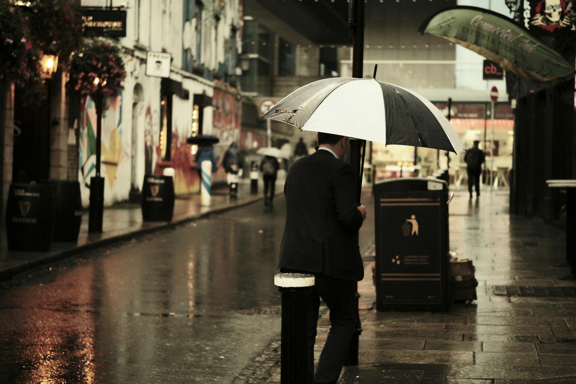 Dublin rain is light but frequent