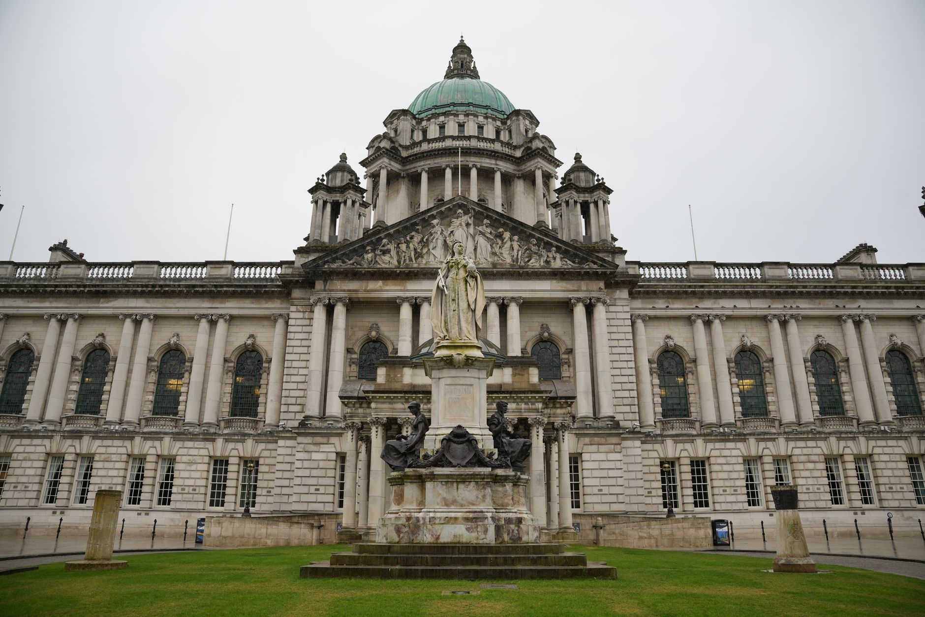 Belfast City Hall with its green copper dome, a short walk from Grand Central station
